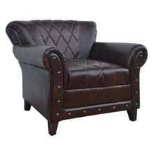 Studded Leather Arm Chair