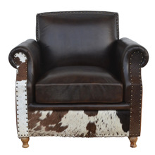 Zekria Buffalo Leather & Cowhide Armchair
