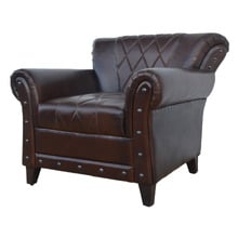 Studded Leather Arm Chair