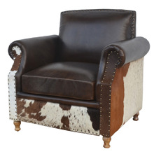 Zekria Buffalo Leather & Cowhide Armchair