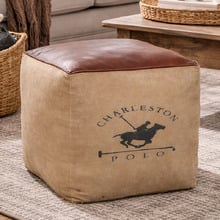 Polo Canvas & Leather Ottoman