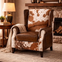 Yelle Buffalo Leather & Cowhide Armchair