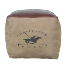 Polo Canvas & Leather Ottoman