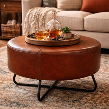 Hillary Goat Leather Ottoman