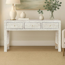 Daena 3 Drawer Mother of Pearl  Console Table