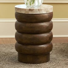 Renly Mango Wood & Indian Marble Side Table