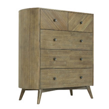 Monah 5 Drawer Acacia Wood Tallboy