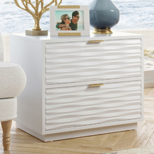 White Trevin 2 Drawer Side Table