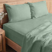 Solid French Linen Fitted Sheet Set
