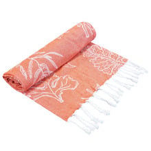 Coral Recycled Turkish Cotton-Blend Beach Towel
