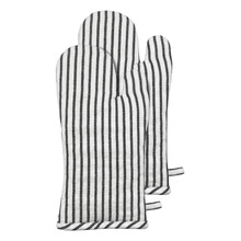 Eira Striped Cotton-Blend Oven Mitts (Set of 2)