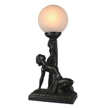Kneeling Lady Statue Resin Table Lamp