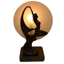 Dancing Lady Resin Art Deco Table Lamp