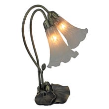 Lily Frosted Glass Gooseneck 2 Light Table Lamp