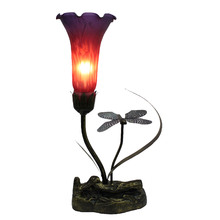 Upward Lily Frosted Glass Torchiere Table Lamp