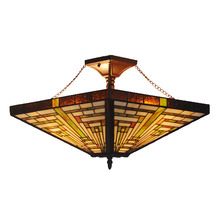 Art Deco Geometric Semi Flush Ceiling Light