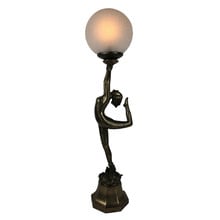 Pointe Art Decor Crackle Glass Table Lamp