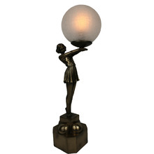 Vela Crackled Ball Frosted Glass Table Lamp