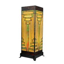 Geometric Cube Tiffany Glass Table Lamp