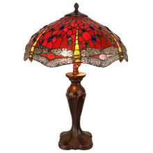 Mahesh Leadlight Dragonfly Tiffany Table Lamp