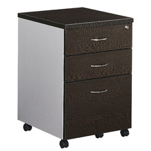 2 Drawer / 1 File Mobile Pedestal Filling Cabinet in Wenge / Silver