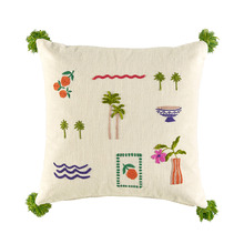 Cassis Tasselled Cotton Cushion