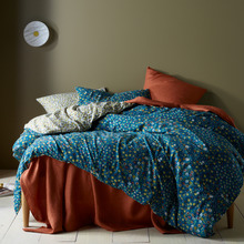 Teal Lisa Washed Cotton Quilt Cover Set