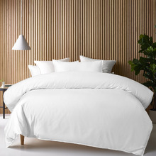 White Double Stitch Bamboo & Cotton Quilt Cover Set