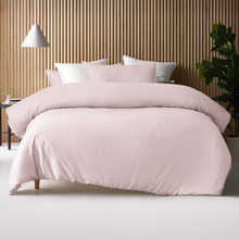 Blush Double Stitched Bamboo & Cotton Quilt Cover Set