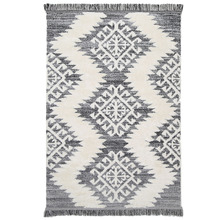 Cream & Grey Mono Tribal Anthracite Rug