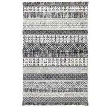 Cream Mono Tribal Anthracite Rug