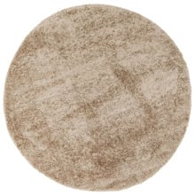 Beige Eden Soft Shag Round Rug