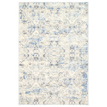 Cream & Navy Blue Expressions Ikat Rug