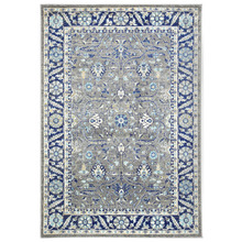 Grey & Navy Blue Delicate Oriental Rug