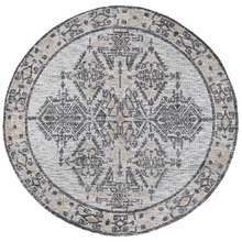 Charcoal & Beige Caelum Hand-Tufted Round Rug