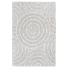 Light Grey Ellipse Charvi Hand-Tufted Wool Rug
