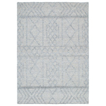 Grey Geometric Flat Weave Wool-Blend Rug