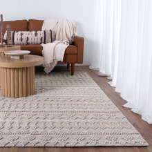 Natural Aztec-Style Flat Weave Wool-Blend Rug