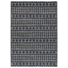 Dark Grey Nordic-Style Flat Weave Wool-Blend Rug