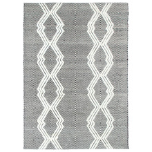 Ivory Geometric Flat Weave Wool-Blend Rug