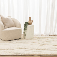 Ivory Wave Hand-Woven Plush Rug