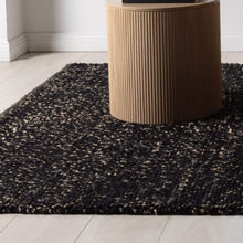 Black Timothee Hand-Loomed Wool-Blend Rug