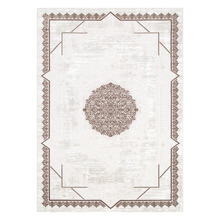 Cream & Brown Lori Medallion Rug