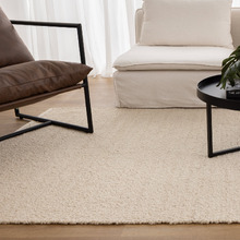 Oatmeal Harmony Hand-Woven Boucle Wool Rug