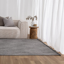 Charcoal Sarai Tasselled Rug