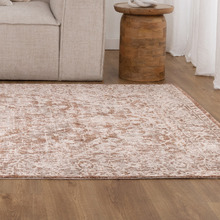 Beige & Rust Omar Distressed Medallion Rug