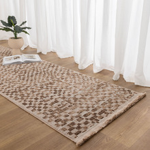 Walnut Bettina Distressed Textured Check Runner