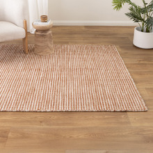Copper & Beige Skandi Hand-Woven Wool-Blend Rug