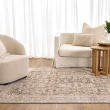 Latte Yasmin Traditional Bordered Rug