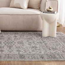 Heritage Monochrome Distressed Border Rug